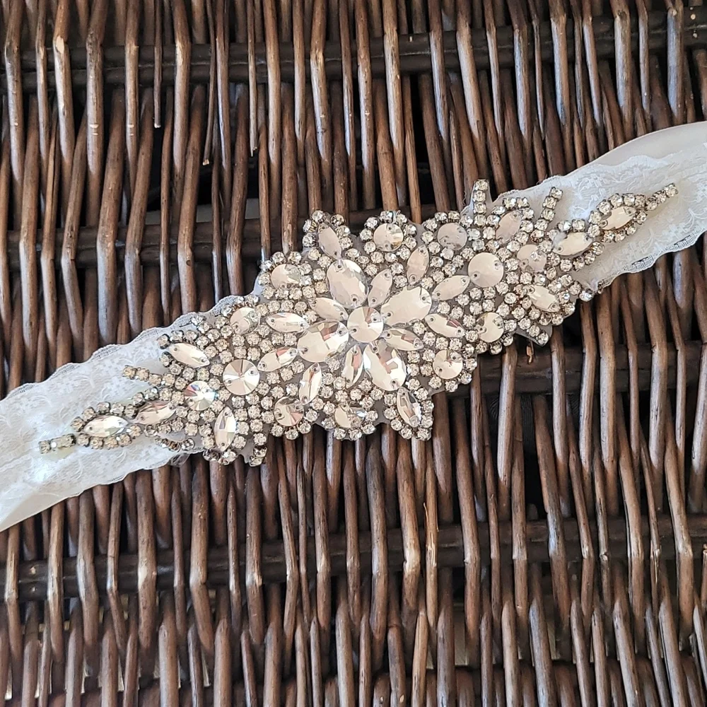 Girls Handmade Crystal Lace Belt